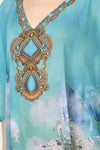 Digital Print Kaftan Dress - Navvi.in