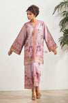 Pastel Lilac Mughal Art Print Tunic Set
