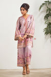 Pastel Lilac Mughal Art Print Tunic Set