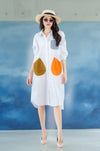 Resort Wear Wide-Fit Appliqued Shirt Dress