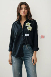 Midnight Bloom Luxe Shirt - Navvi.in
