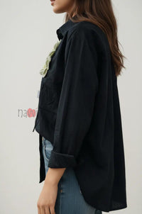 Midnight Bloom Luxe Shirt - Navvi.in