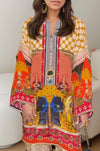 Elegant Festive Kurta Set – Artistic Print and Bold Colors - Navvi.in