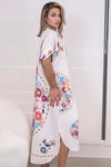 Elegant Printed Oversized Shirt Dress - Navvi.in