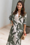 Emerald Floral Shirt Style Dress - Navvi.in