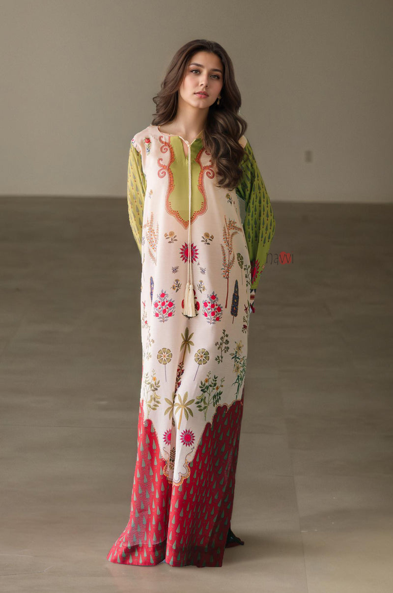 Elegant Garden Inspired Kurta With Pants