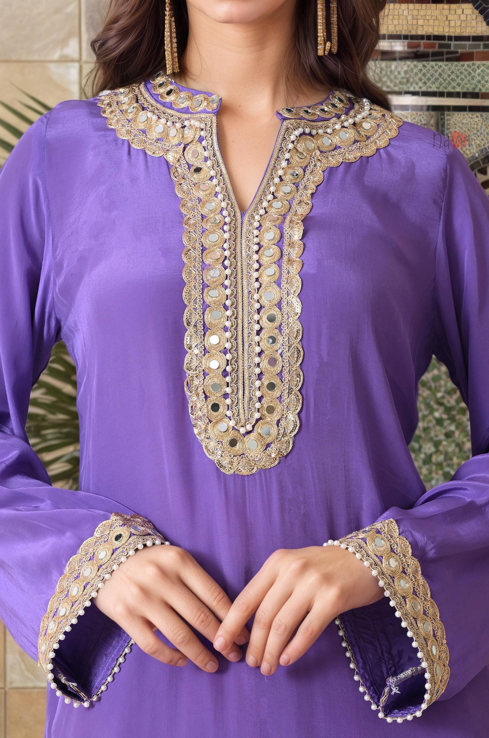 Vibrant Festive Embellished Pathani Salwar