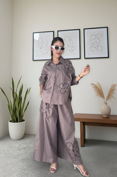Casual Chic Threadwork Co-ord Set for Women - Navvi.in