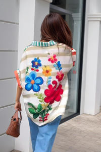 Painterly Floral Oversized Shirt Dress-Relaxed Chic Fit