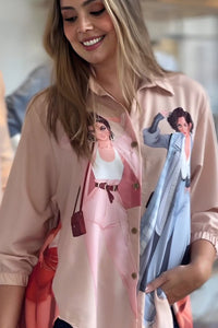 Fashion Graphic Print Button - Down Shirt - Navvi.in