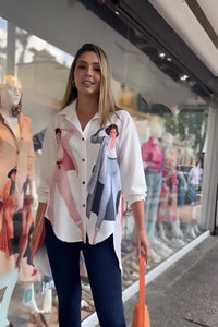 Fashion Graphic Print Button - Down Shirt - Navvi.in