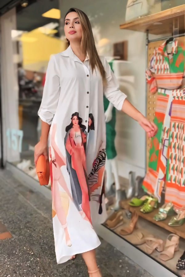 Fashion Graphic Print Button - Down Shirt - Navvi.in