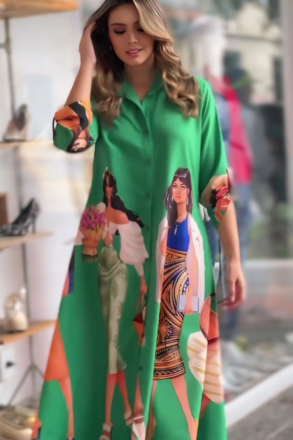 Fashion Graphic Print Button - Down Shirt - Navvi.in