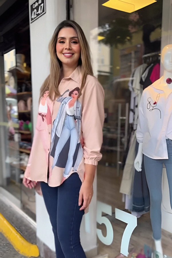 Fashion Graphic Print Button - Down Shirt - Navvi.in