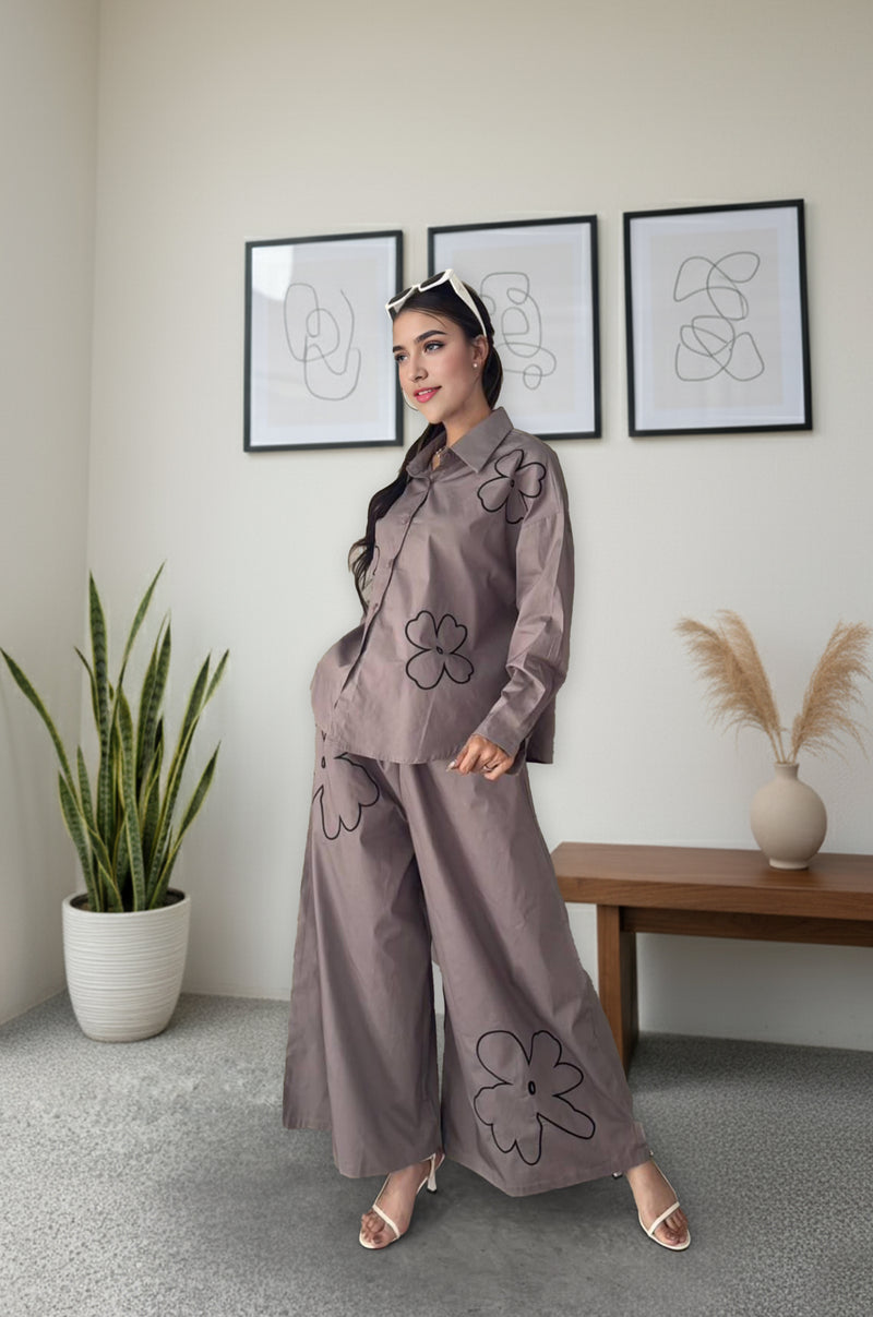 Casual Chic Threadwork Co-ord Set for Women
