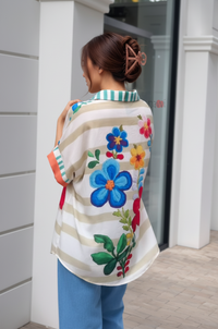 Painterly Floral Oversized Shirt Dress-Relaxed Chic Fit