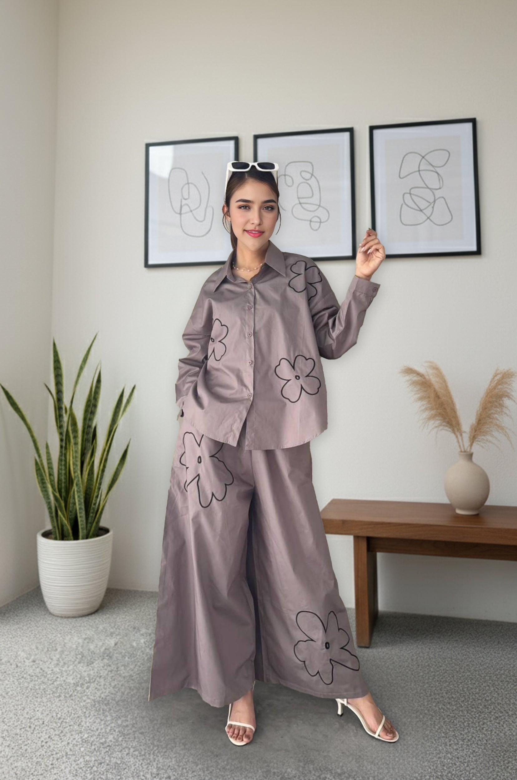 Casual Chic Threadwork Co-ord Set for Women
