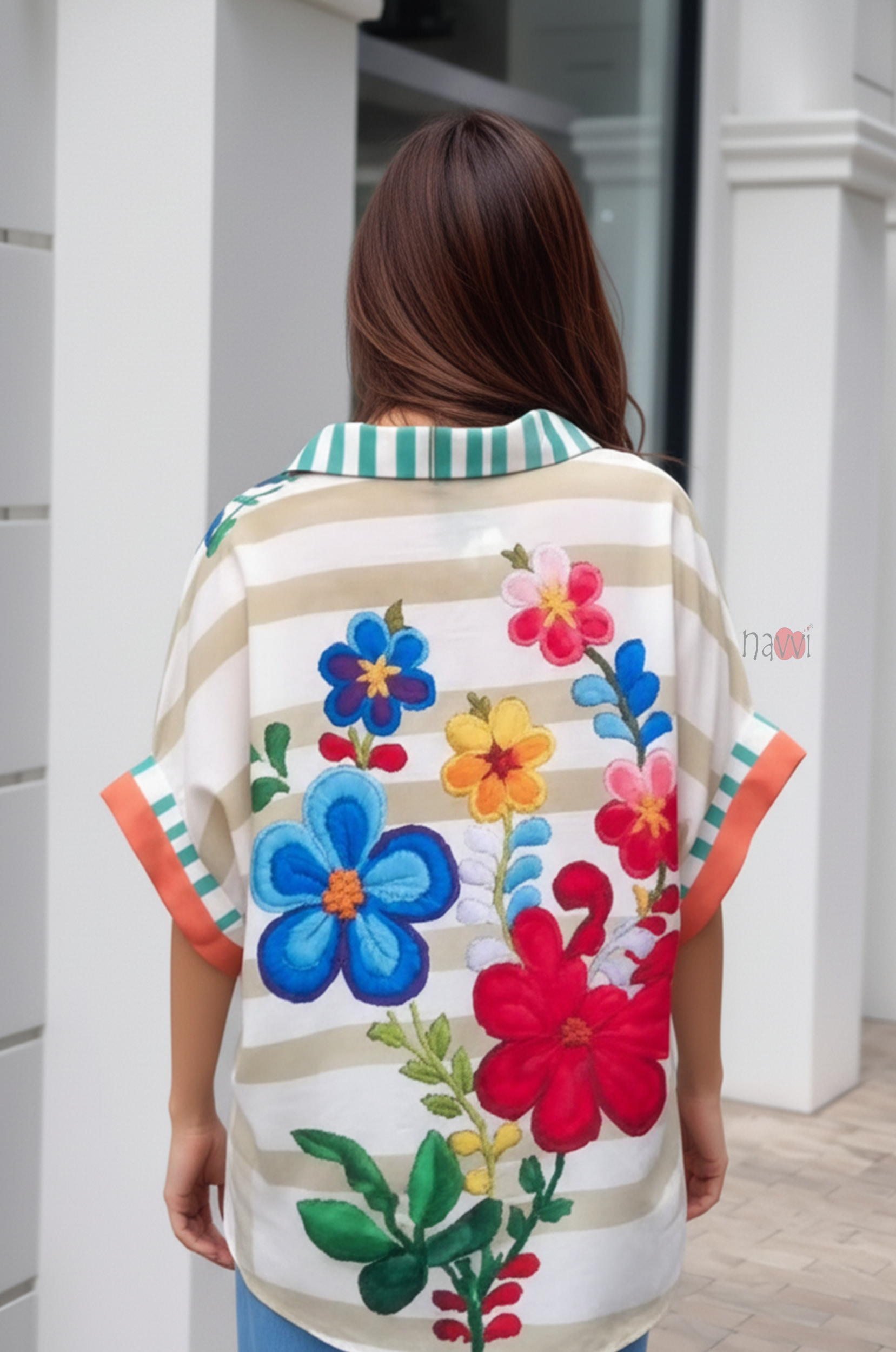 Painterly Floral Oversized Shirt Dress-Relaxed Chic Fit