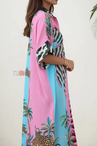 Bold Jungle Print Shirt Dress - Navvi.in