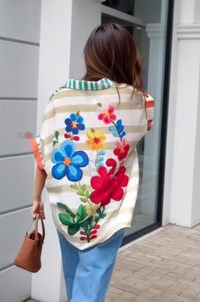 Painterly Floral Oversized Shirt Dress-Relaxed Chic Fit