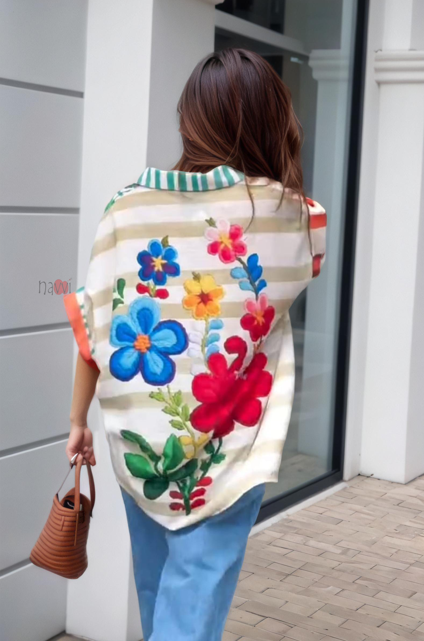 Painterly Floral Oversized Shirt Dress-Relaxed Chic Fit