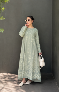 Celestial Motif A-Line Maxi Dress