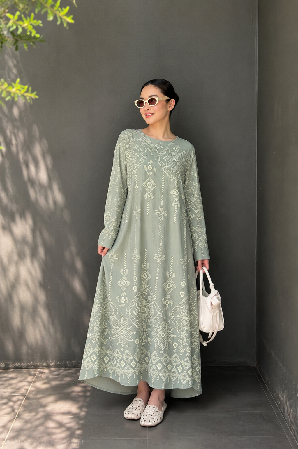 Celestial Motif A-Line Maxi Dress