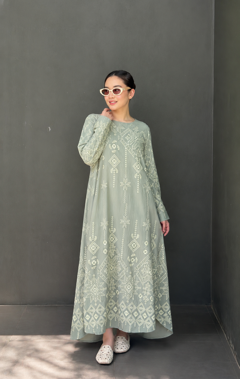 Celestial Motif A-Line Maxi Dress