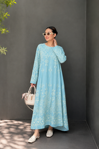 Celestial Motif A-Line Maxi Dress