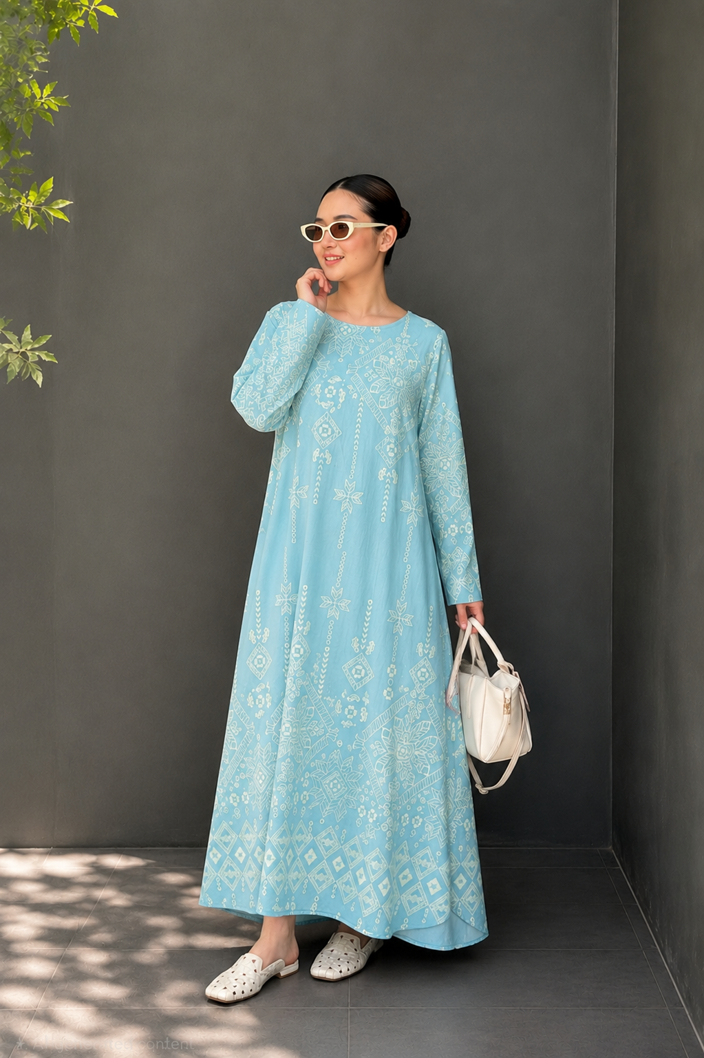 Celestial Motif A-Line Maxi Dress