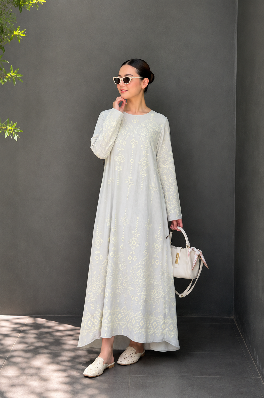 Celestial Motif A-Line Maxi Dress