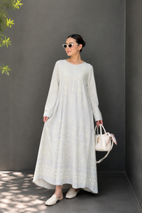 Celestial Motif A-Line Maxi Dress