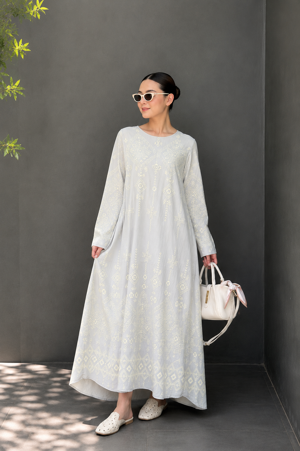 Celestial Motif A-Line Maxi Dress