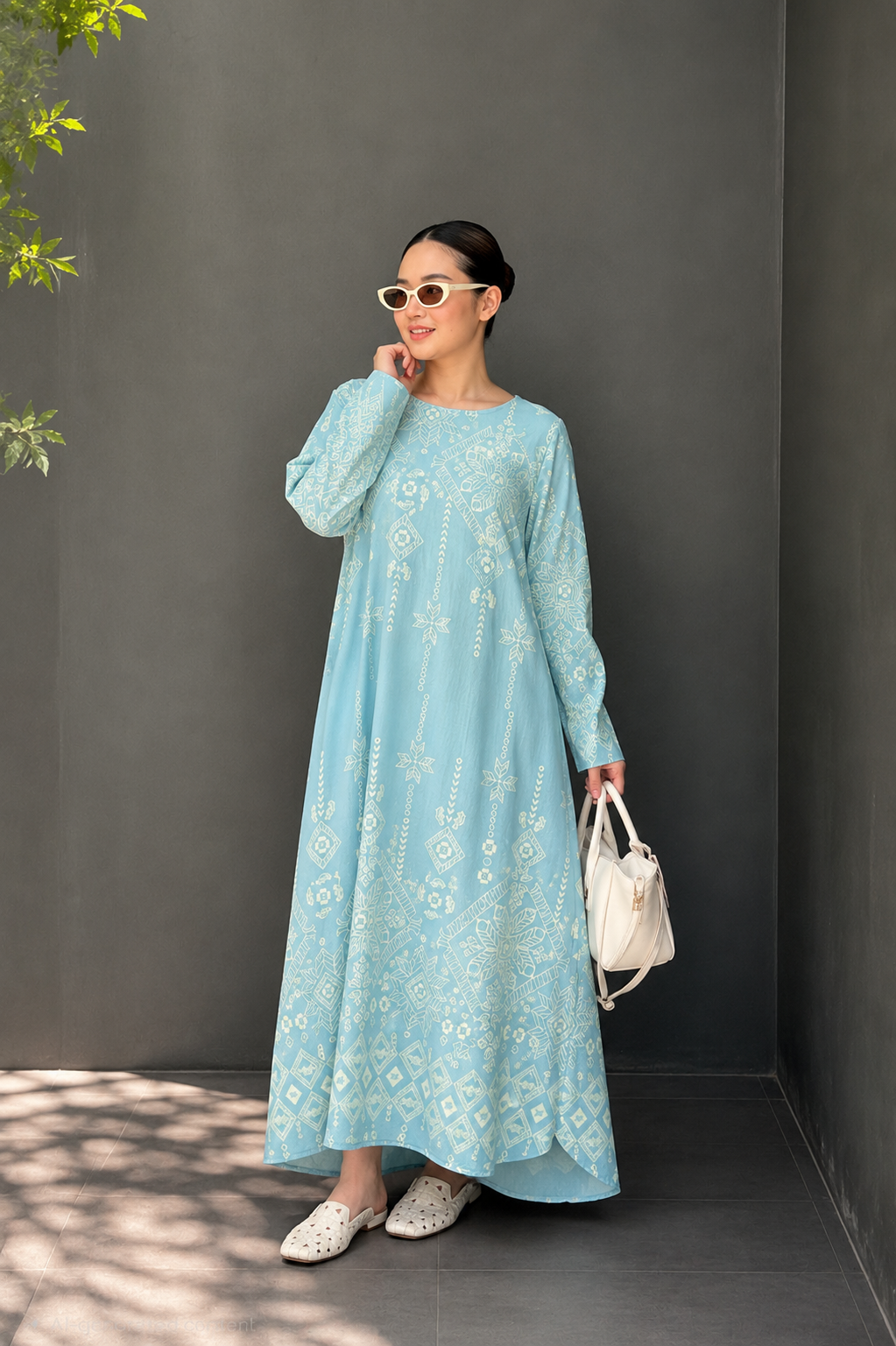 Celestial Motif A-Line Maxi Dress