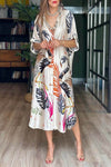Flamingo Print Shirt Dress - Navvi.in