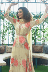 Floral Anarkali With Embroidered Belt and Dupatta - Navvi.in