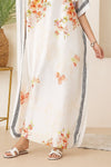 Floral Plunge Kaftan Dress with Scarf - Navvi.in