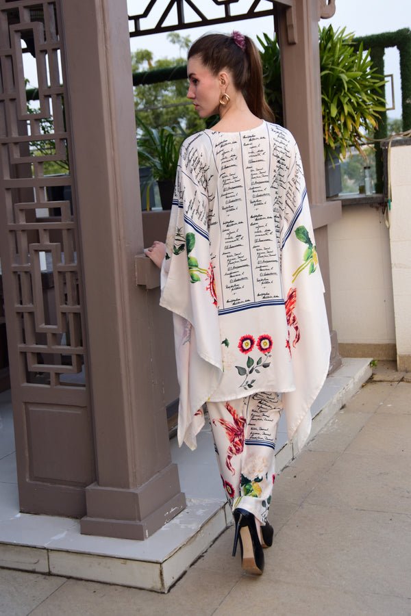 Floral Print Kaftan Co - ord Set - Navvi.in