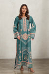 Festive Glam Teal Kurta Dress