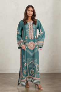 Festive Glam Teal Kurta Dress