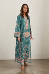 Festive Glam Teal Kurta Dress
