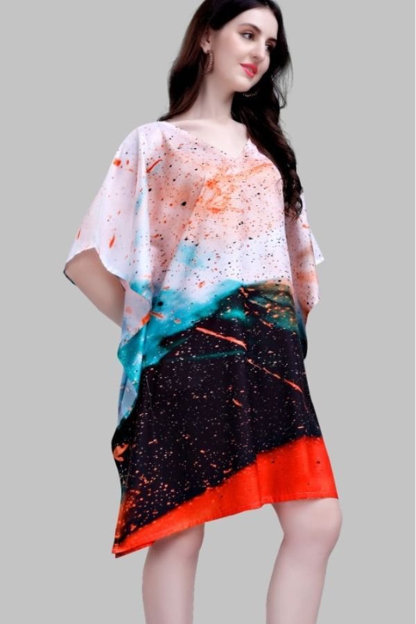 Galaxy Printed Kaftan Kimono Sleeves - Navvi.in