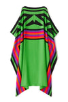 Geometric Green Long Kaftan - Navvi.in
