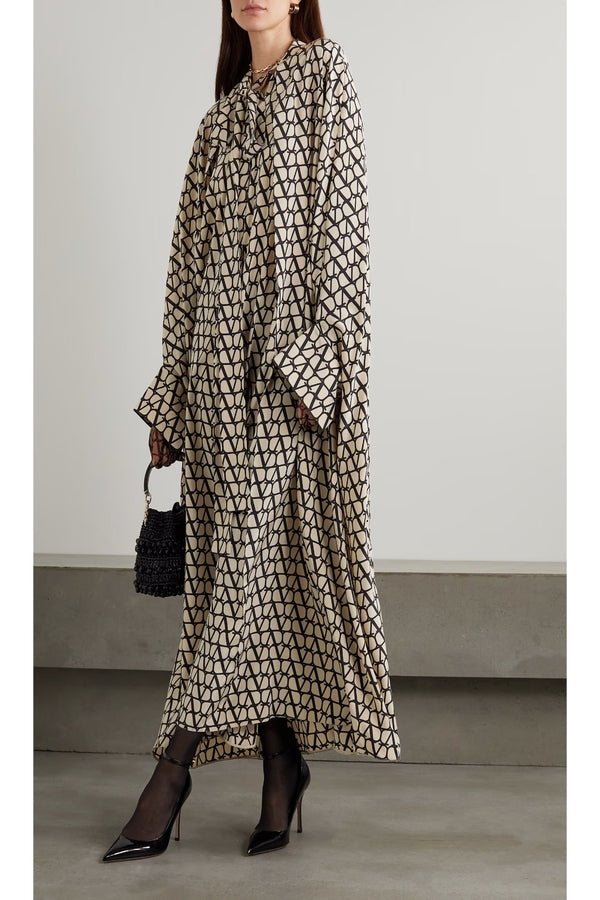 Geometric Printed Long Kaftan (2 Colours) - Navvi.in