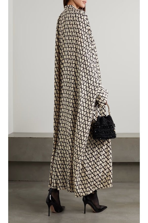 Geometric Printed Long Kaftan (2 Colours) - Navvi.in