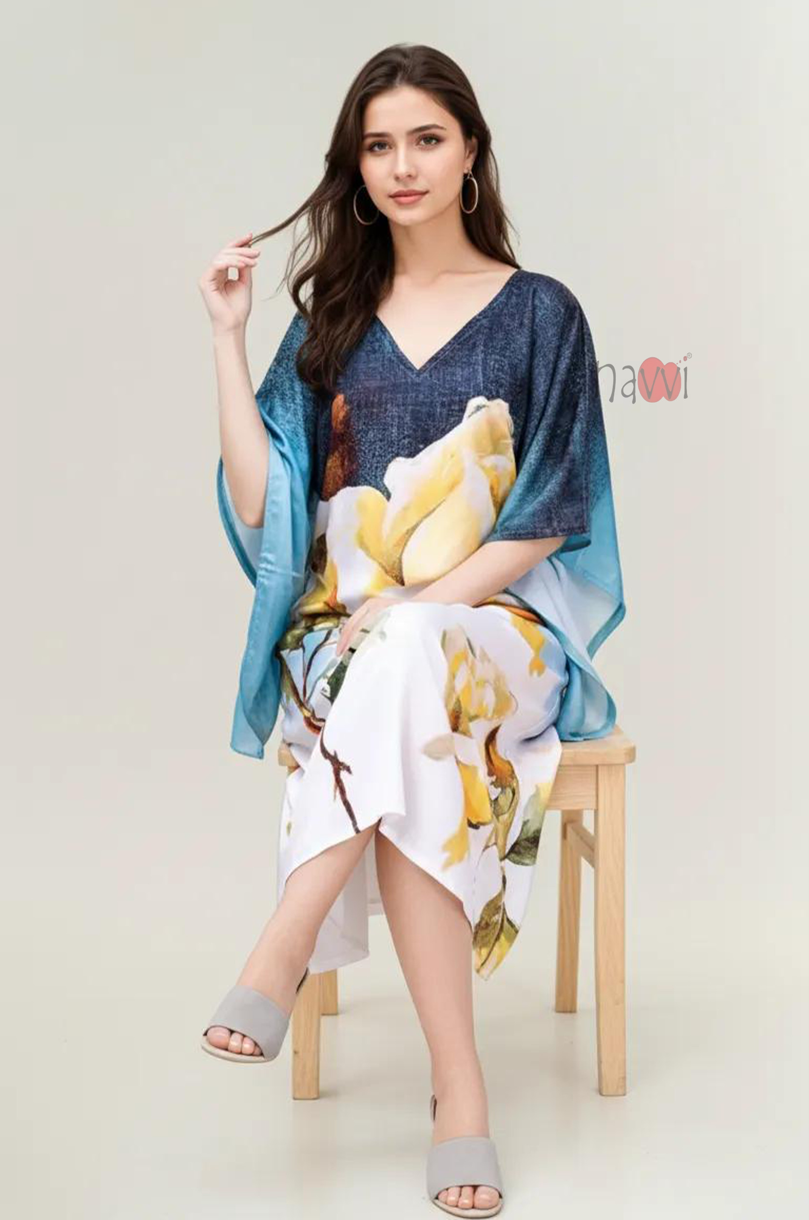 Rayon Printed Indo Western Multi Color dress - Navvi.in