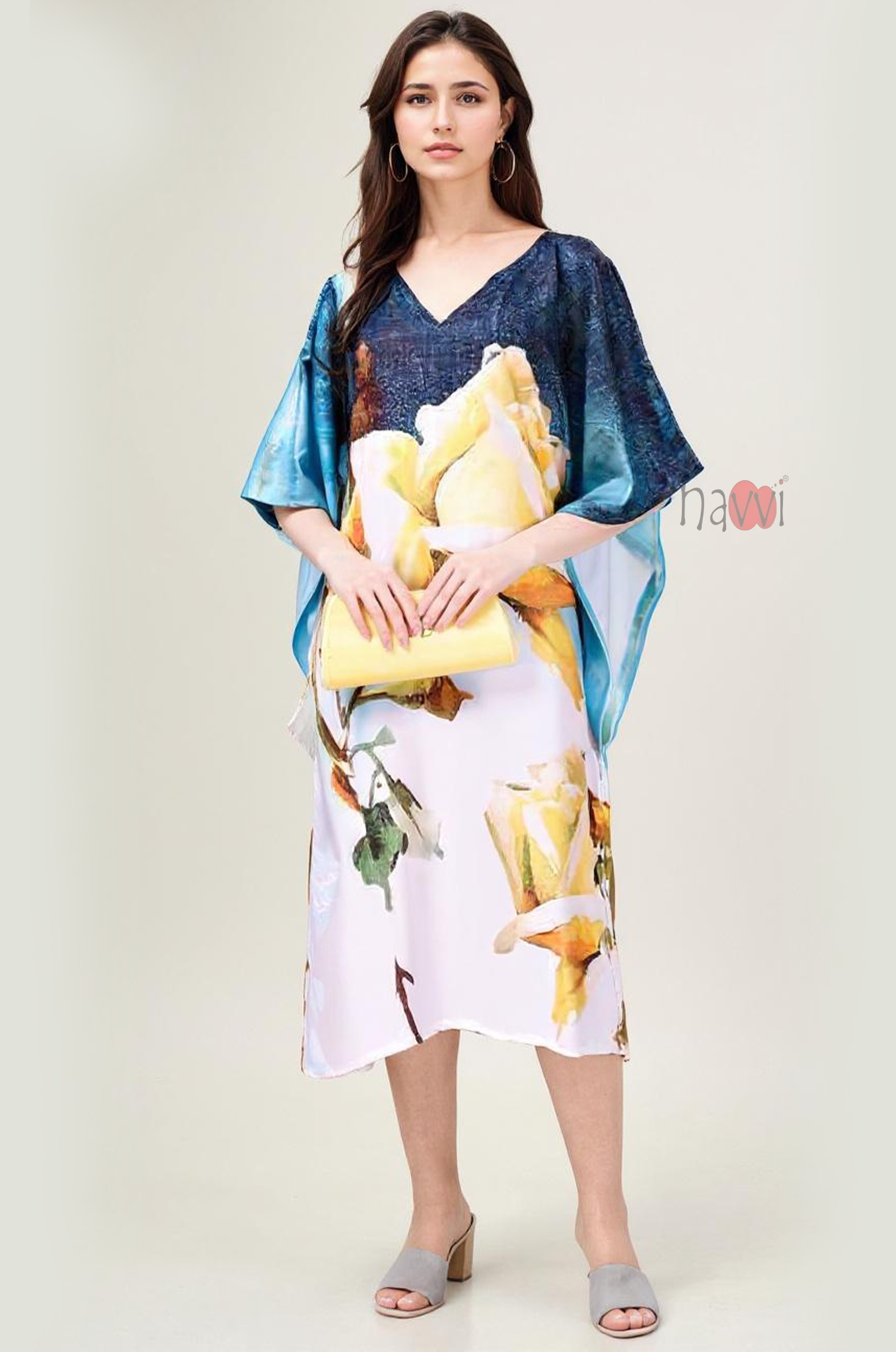 Rayon Printed Indo Western Multi Color dress - Navvi.in