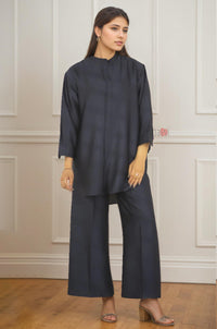 Chic Solid 100% Pure Viscose Two-Piece Co-ord Set