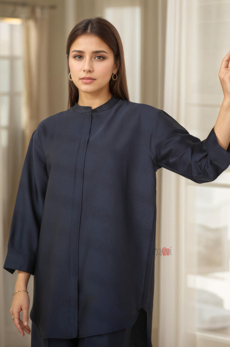 Chic Solid 100% Pure Viscose Two-Piece Co-ord Set