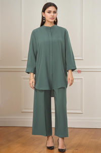 Chic Solid 100% Pure Viscose Two-Piece Co-ord Set